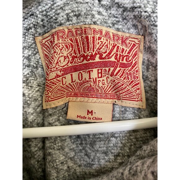 Brooklyn Cloth Mens Aztec Striped Pullover Hoodie M Red Gray Polyester Pocket - Picture 5 of 7